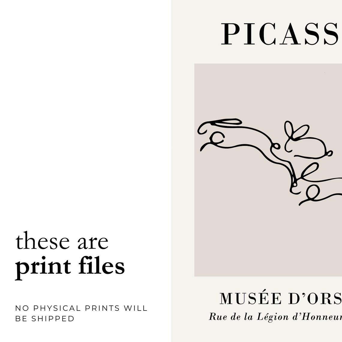 Pablo Picasso Poster Pablo Picasso Wall Art Neutral Home Decor Beige ...