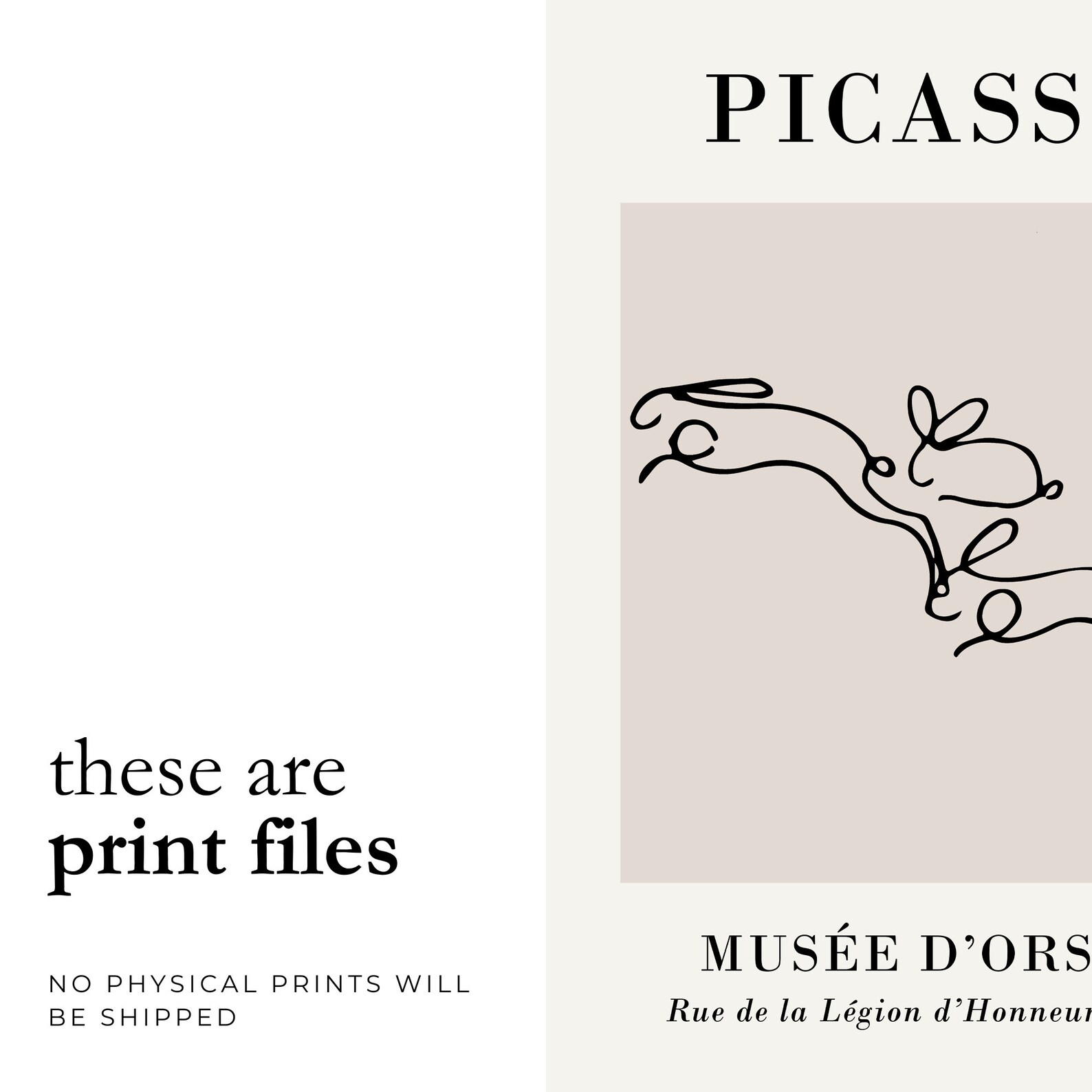 Pablo Picasso Poster Pablo Picasso Wall Art Neutral Home Decor Beige ...