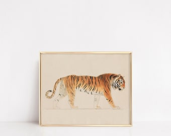 Un tigre c. 1755-1834 / Arte mural de Thomas Stothard / Pintura vintage de grandes felinos / Arte mural neutro / Bellas artes de gatos de la jungla / Regalo para amantes de los gatos