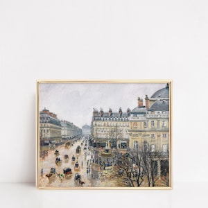 French Theater Square, Paris c.1898 | Camille Pissarro Wall Art | Famous French Paintings | Vintage Art Printables | Fine Art Academia Decor