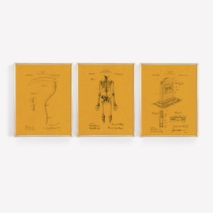 Vintage Halloween Patents Set of 3 c. 1900 | Vintage Halloween Patent Printables | Perfect Gift for Engineers & Spooky Home Decor