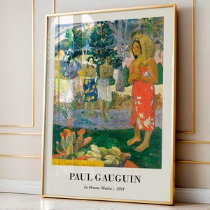 Gauguin Poster | Paul Gauguin Wall Art | Vintage Tropical Poster | Eclectic Home Decor | Ia Orana Maria Painting | Fine Art Poster