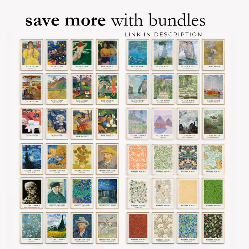 97 Decor 12 Poster Di Monet – Stampe D'arte Classiche, Ninfee, Riproduzioni Vintage Senza Cornice, 20,3x25,4 Cm