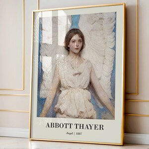 Angel c. 1887 | Abbott Thayer Wall Art | Vintage Angelic Wall Art | Angel Wall Art | Neutral Wall Art | Cozy Wall Art | Fine Art Prints