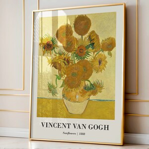 Van Gogh Poster | Vincent Van Gogh Wall Art | Vintage Printable Poster | Neutral Home Decor | Van Gogh Sunflower Painting | Fine Art Poster
