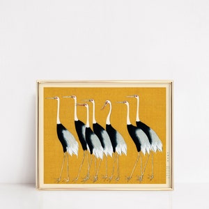 Red Crown Crane c. 1600 | Ogata Korin Wall Art | Vintage Japanese Wall Art | Vintage Bird Wall Art | Gift for Bird Lovers | Fine Art Prints