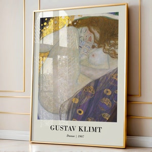 Gustav Klimt Poster | Gustav Klimt Wall Art | Vintage Flower Art Poster | Eclectic Home Decor | Danae Painting | Fine Art Poster