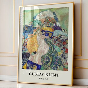 Gustav Klimt Poster | Gustav Klimt Wall Art | Vintage Green Art Poster | Eclectic Home Decor | Baby Painting | Fine Art Poster
