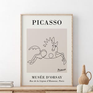 Pablo Picasso Poster | Pablo Picasso Wall Art | Neutral Home Decor | Beige Prints | Sketch of a Horse | Fine Art Poster