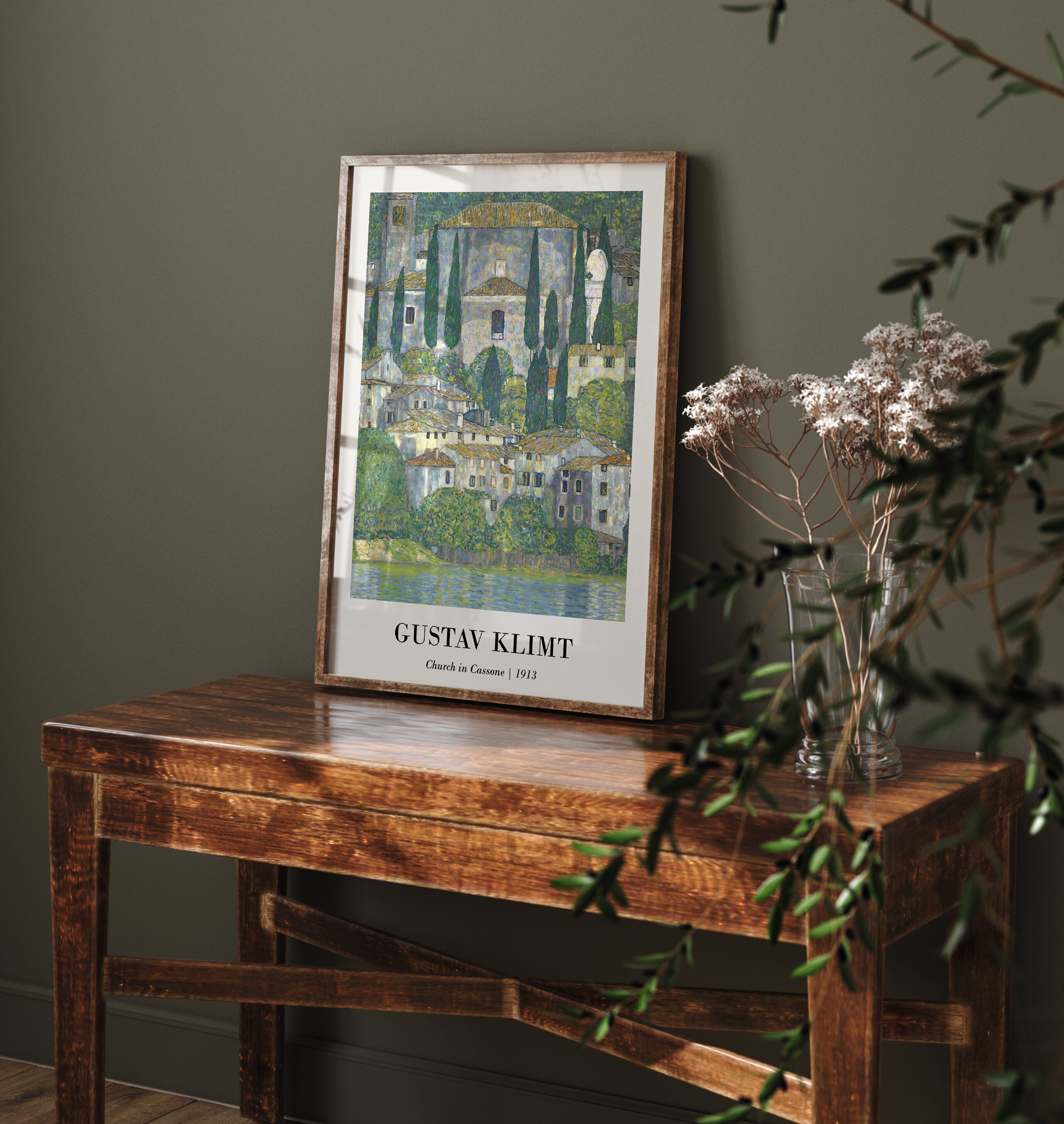 Gustav Klimt Poster Gustav Klimt Wall Art Vintage Green Art Poster 