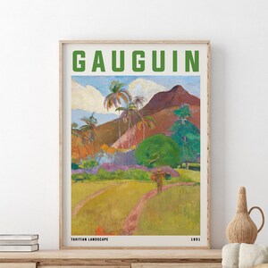 Gauguin Poster | Paul Gauguin Wall Art | Vintage Ocean Poster | Eclectic Home Decor | Tahitian Landscape Painting | Fine Art Poster