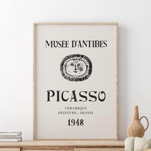 Pablo Picasso Poster | Pablo Picasso Wall Art | Neutral Home Decor | Beige Prints | Musee D&#39;antibes Picasso Poster | Fine Art Poster
