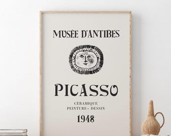 Pablo Picasso Poster | Pablo Picasso Wall Art | Neutral Home Decor | Beige Prints | Musee D'antibes Picasso Poster | Fine Art Poster