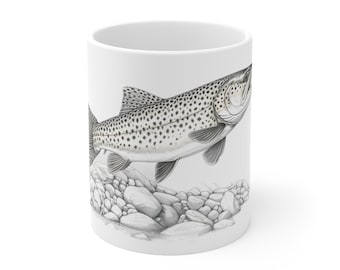 Brook Trout Art Mug: 20oz Ceramic Coffee Cup for Anglers - Etsy Ireland