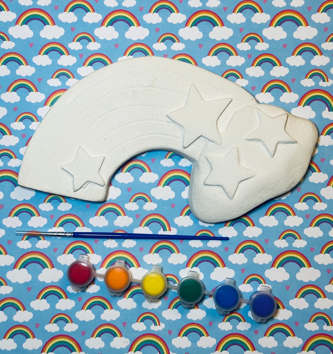 Rainbow Plaster Craft Kit Includes Paint Pod and Paintbrush - Etsy