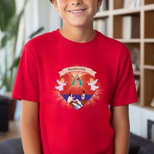 Bendecido, Blessed, Youth T-Shirt, Our Lady of Charity, Virgen de La Caridad, Caridad del Cobre, Cuban, Boy Gift, Short Sleeve Tee