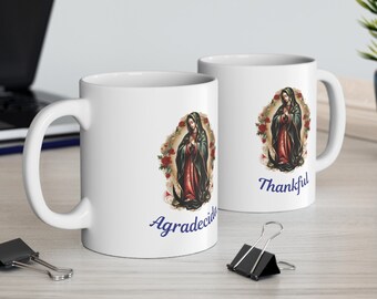 Taza de la Virgen de Guadalupe: Regalo de agradecimiento, taza de café católica