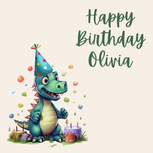 Geburtstagsfeier Dinosaurier Kuchen Digitaler Download, Bild zum Download, 4500x4500px 300 DPI Hohe Auflösung