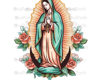 Virgin Mary PNG: Lady Of Guadalupe Sublimation Design (Digital Download)