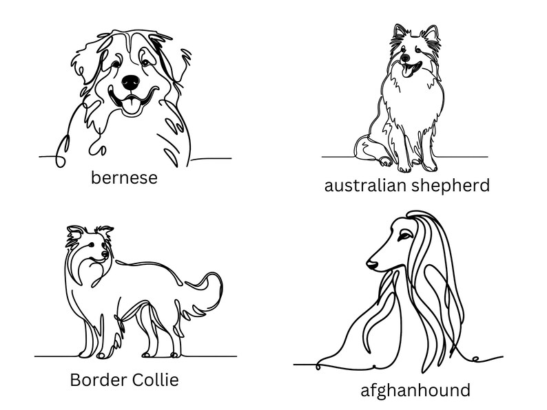 Dog Line Art SVG