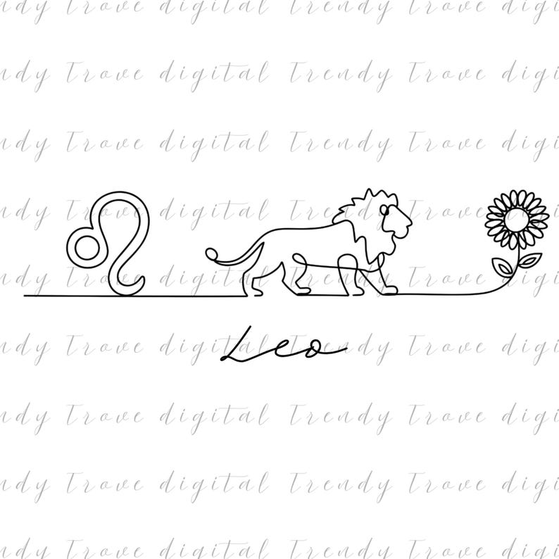 Leo SVG Zodiac Line Art, Minimal Astrology Cut File - Etsy
