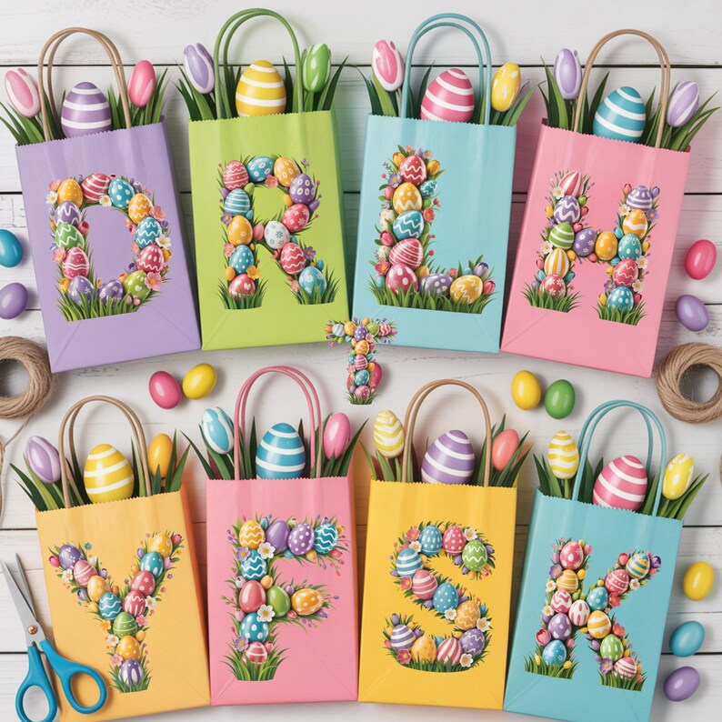 Easter Egg Alphabet PNG Bundle – Spring Letters and Numbers Clipart ...