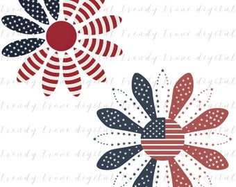 4th of July Floral Flag PNG: Independence Day Design (Digital Download)