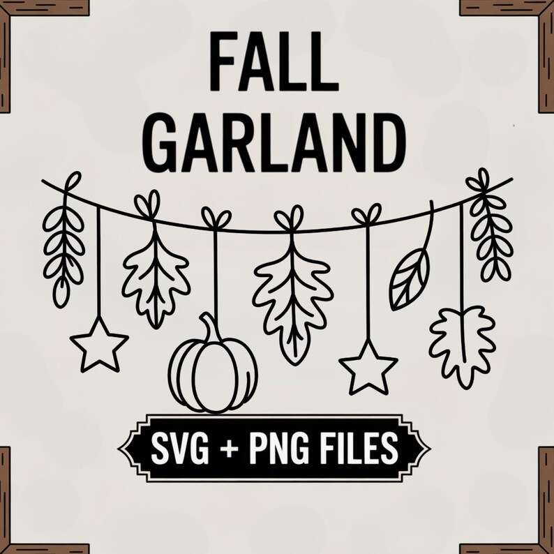 Fall Garland PNG and SVG for Shirts, Signs, Mugs, and Seasonal Crafts ...