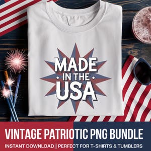 Retro 4th of July PNG Bundle: Vintage Patriotic Clipart (Digital Download)