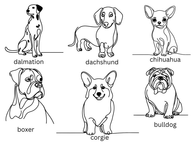 Dog Line Art SVG