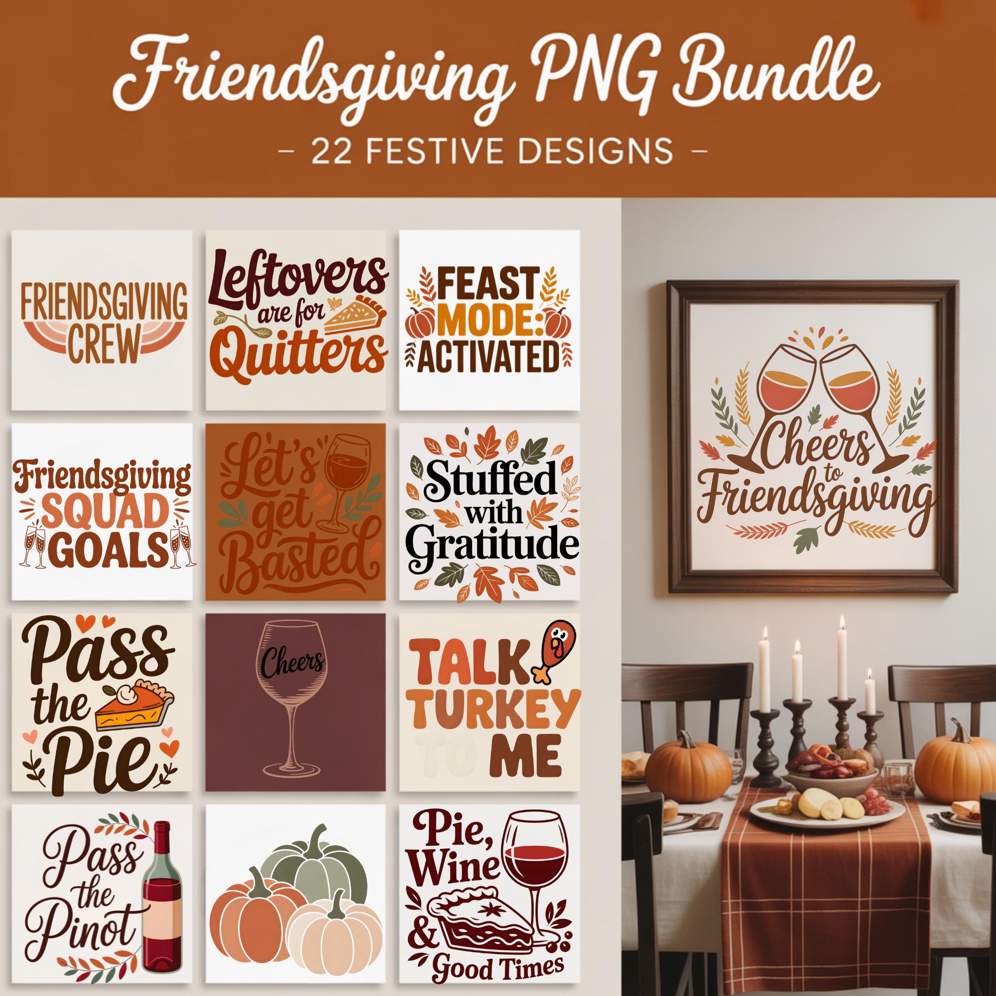 Friendsgiving PNG Bundle – 22 Fall Clipart Designs for Shirts ...