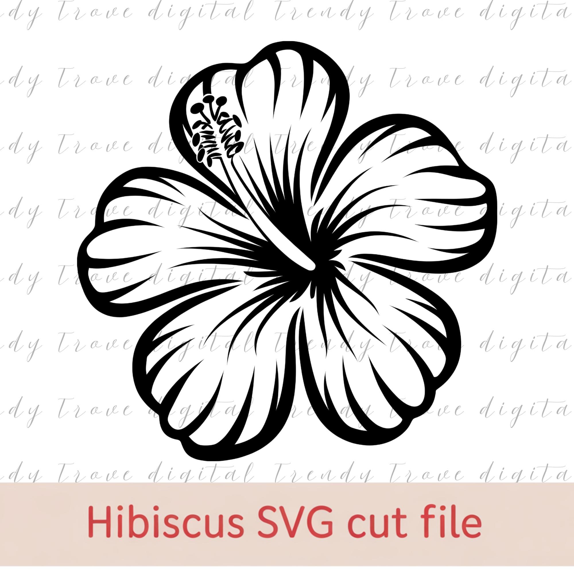 Hibiscus Flower SVG Cut File – Floral SVG Design (digital Download) - Etsy