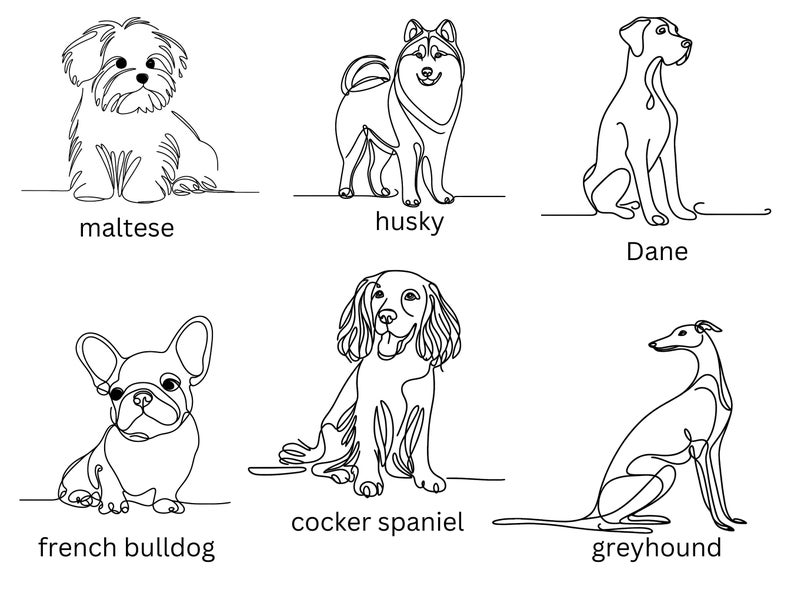 Dog Line Art SVG
