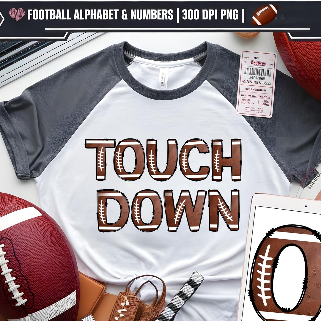 Football Alphabet PNG: Sports Letters & Numbers, Varsity Font (digital ...