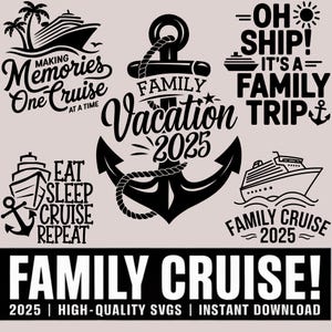 Crucero familiar SVG, diseño de camiseta de crucero, Oh Ship SVG, vacaciones en crucero 2025, archivo de corte de escuadrón de crucero, camiseta náutica SVG, descarga digital