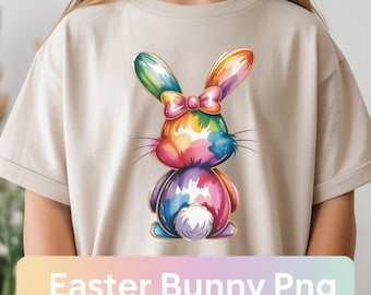 Watercolor Easter Bunny PNG – Pastel Spring Shirt Design