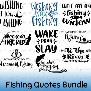 Paquete SVG de pesca, frases divertidas de pesca, clipart de pescador, diseño de camiseta de pesca, SVG de vida en el lago, sublimación de pesca, descarga digital