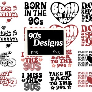 Pakiet 90s SVG, Retro 90s PNG i svg, Pliki do cięcia nostalgii lat 90., Projekty koszulek Vintage 90s, Estetyka lat 90., Y2K SVG, Cricut, Sylwetka