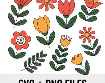 Boho Floral SVG Bundle: Wildflower Clipart (Digital Download)