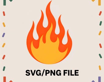 Fichier de coupe SVG flamme : Bold Fire Icon PNG pour Cricut & Silhouette