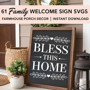 Family Welcome Sign SVG, Welcome Home SVG, Farmhouse Porch Sign, Rustic ...