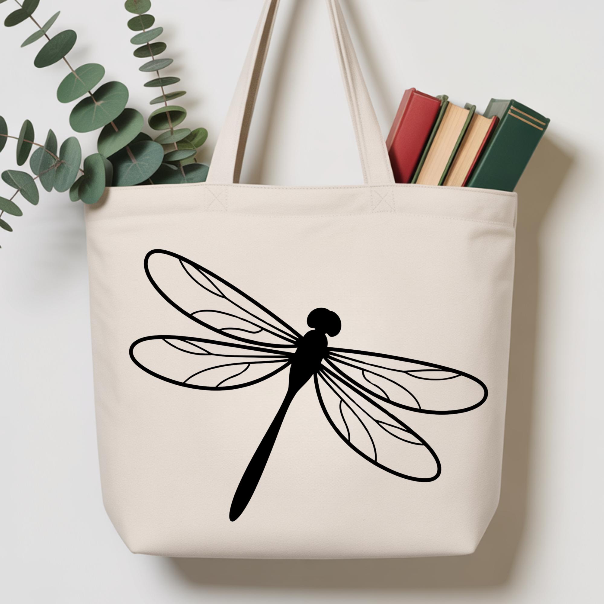 Dragonfly SVG Cut File – Black Silhouette, Insect Line Art, Cricut ...