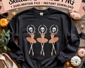 Skeleton Ballerinas Png Sublimation design:Dancing Skeletons (Digital Download)
