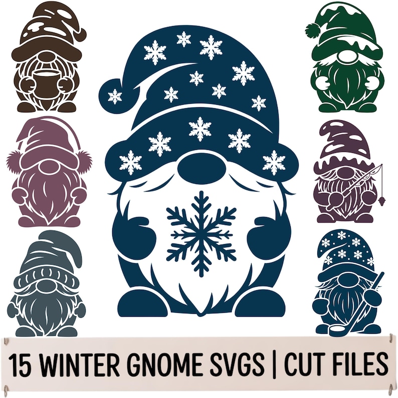Winter Gnome SVG Bundle – 15 Seasonal Cut Files (ZIP) - Etsy