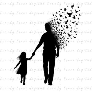 Papa Memorial PNG, à la mémoire de papa, père et fille père et fils, ange gardien repose en paix, tatouage svg