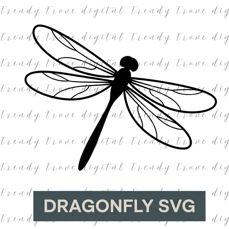 Dragonfly SVG Cut File – Black Silhouette, Insect Line Art, Cricut ...