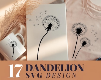 Dandelion SVG Bundle: Floral Silhouette Cut Files (Instant Download)
