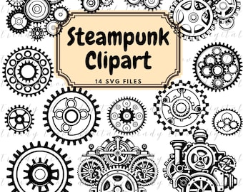 Steampunk Gears SVG: Industrial Metal Clipart, Cricut & Silhouette Cut Files (Digital Download)