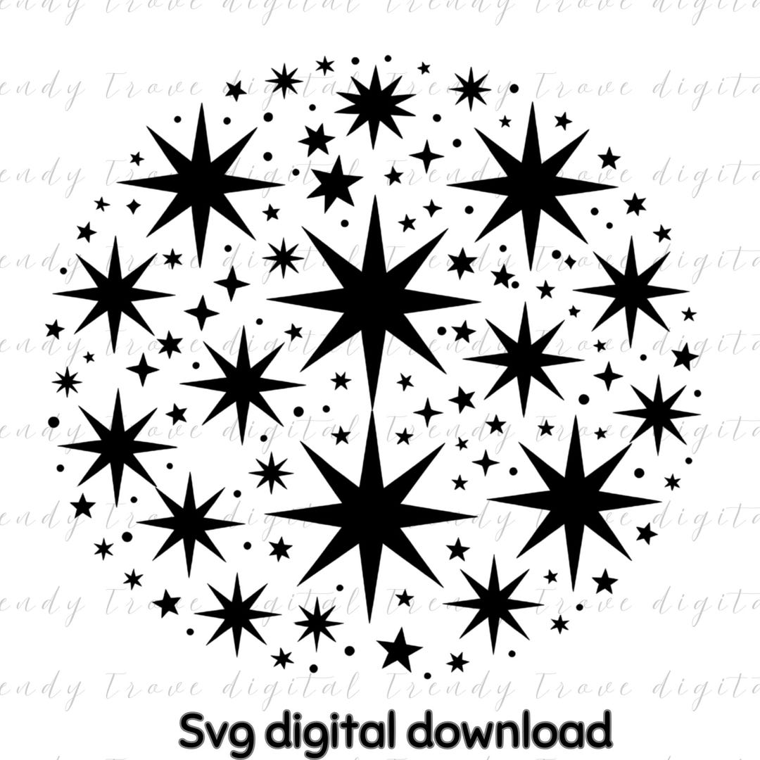 Rectangular Starburst Cut Out Starburst Cluster SVG Cut File Retro Star Pattern Graphic - Etsy