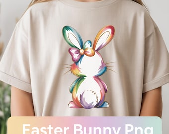Colorful Easter Bunny PNG – Soft Spring Bunny Illustration